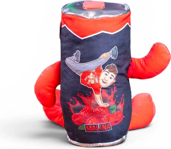 Peluche Tary boisson framboise 40 cm