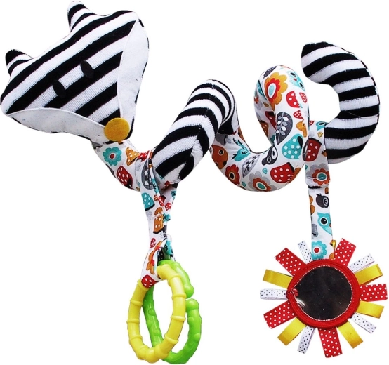Jouet spirale contrasté pour poussette avec hochet MOM'S CARE