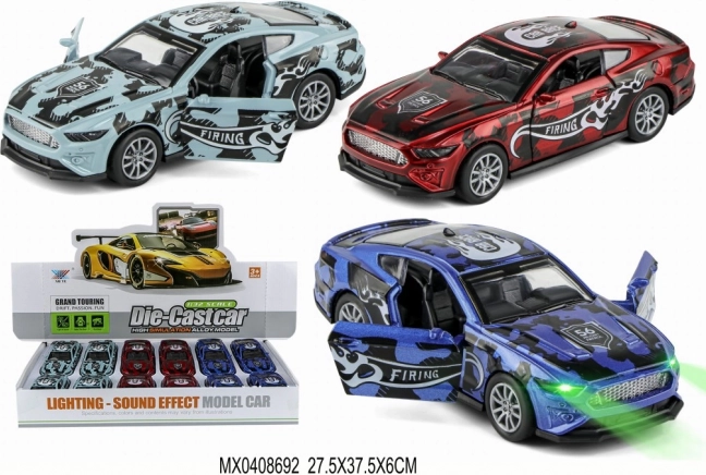 voiture de course en métal 1:32 avec portes ouvrantes et éclairage