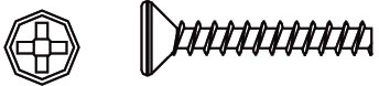 Vis cruciformes autotaraudeuses à tête fraisée pour Voltage, Major, Tiger et Hoolk - 8 pièces