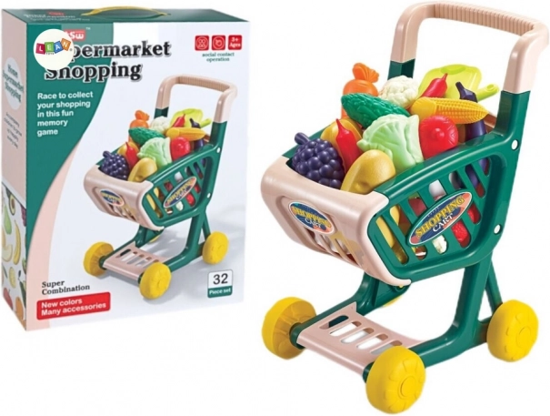 Panier de courses pour enfants Ensemble de légumes et de fruits vert