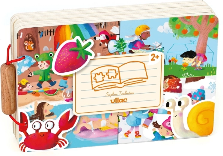 Livre en bois Vilac avec puzzle – les quatre saisons