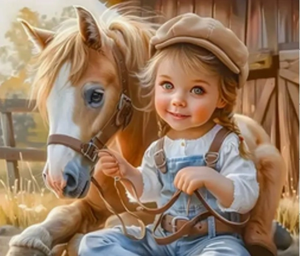 Norimpex peinture diamant petite fille avec cheval (30 × 40 cm)