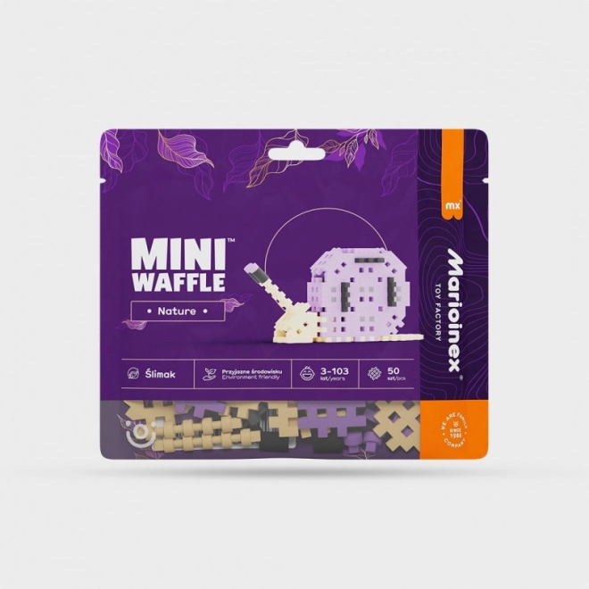 Jeu de construction Mini Waffle Nature – escargot, 50 pièces