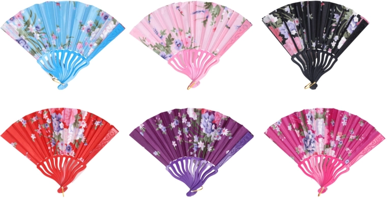 Éventail pliant 23 cm – assortiment de couleurs