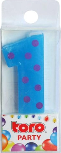 Bougie d’anniversaire chiffre 1 TORO, à piquer 4,5 cm