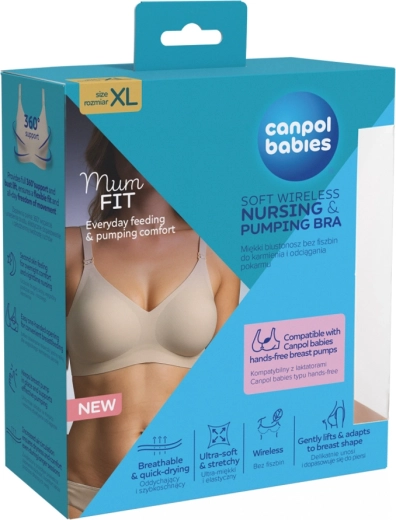 Canpol babies MumFIT soutien-gorge d’allaitement et de tirage pro respirant sans armatures, taille XL