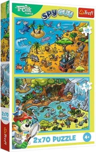 Puzzle Les Treflíci au royaume des animaux, 2 × 70 pièces