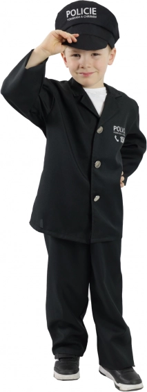 Déguisement enfant policier avec casquette – inscription tchèque – S