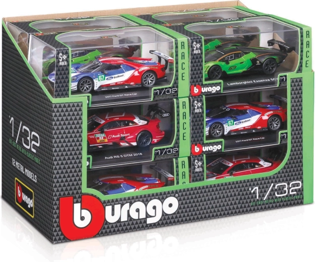 Voitures de course Bburago 1:32 – assortiment de modèles en présentoir (12 pcs)