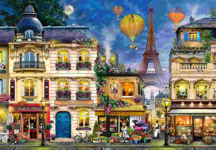 Puzzle Ravensburger Promenade dans le Paris nocturne – 18 000 pièces