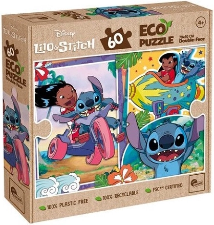 Lisciani puzzle éco recto-verso Lilo & Stitch 60 pièces