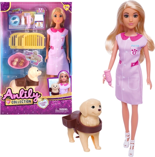 Poupée vétérinaire avec petit chien