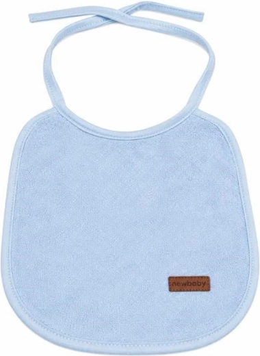 Bavoir enfant en éponge New Baby avec doublure PVC bleu
