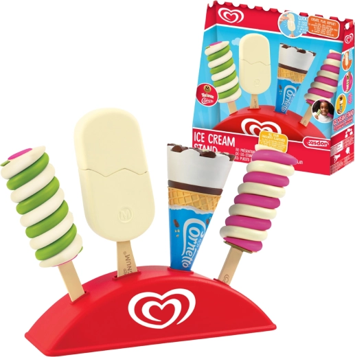 Casdon Algida – set de glaces de jeu avec présentoir (Twister, Cornetto et Magnum)