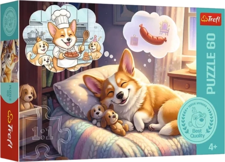 Puzzle 60 pièces – corgi au royaume des rêves Trefl