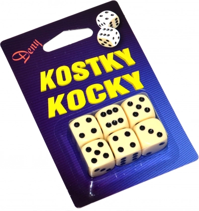 Dés de jeu en boîte