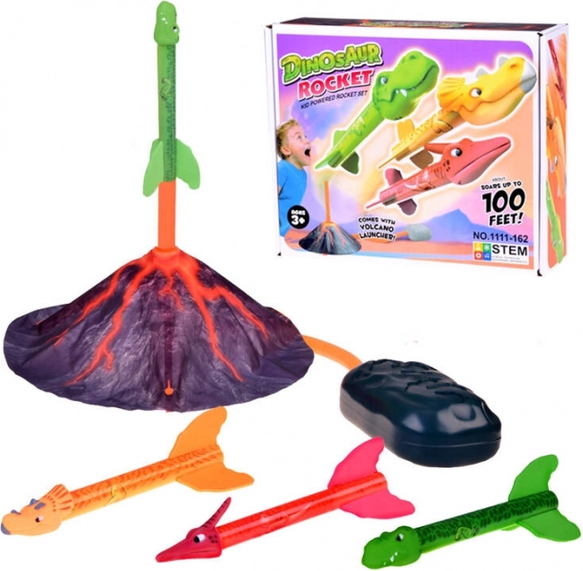 Set de fusées dinosaures à lancement volcanique pour enfants