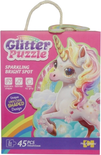 puzzle pailletés 45 pièces – licorne
