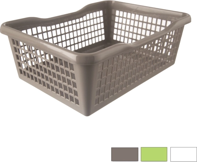 Panier de rangement en plastique 36 × 27 × 13 cm (assortiment de couleurs)