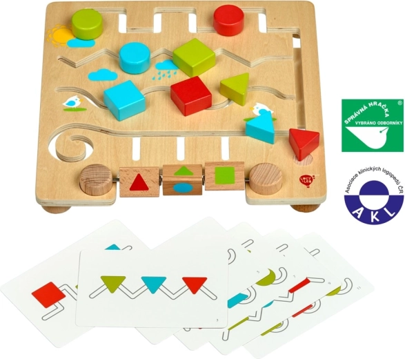 Lucy & Leo formes géométriques avec modèles – labyrinthe en bois