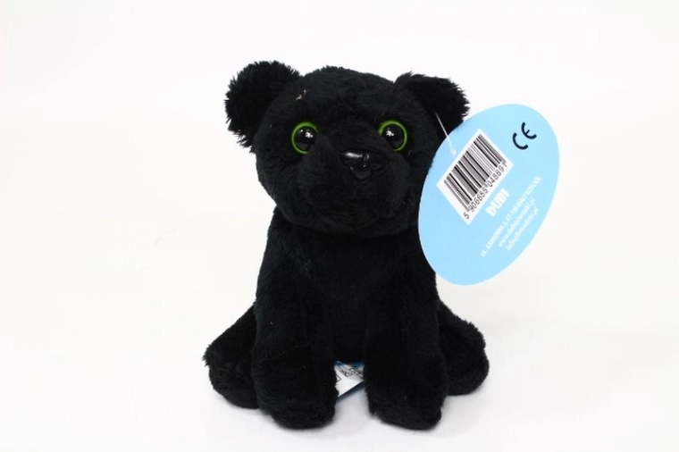 Ziki panthère noire en peluche assise 14 cm