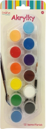 CreaFun peintures acryliques – coffret de 12 couleurs