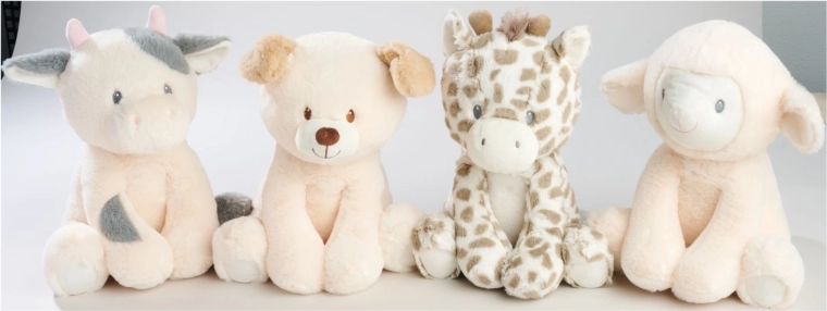 Peluche avec hochet 18 cm - 1 pièce