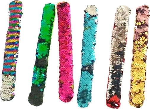 Bracelet auto-enroulant en peluche à sequins Lolli Popz 22 × 3 cm - 1 pièce