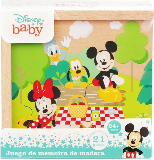 Dominos en bois Disney Mickey Mouse dans une boîte (21 pièces)