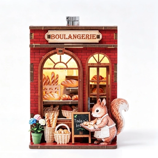 2Kids Toys puzzle 3D en bois DIY aimant Boulangerie de l’écureuil