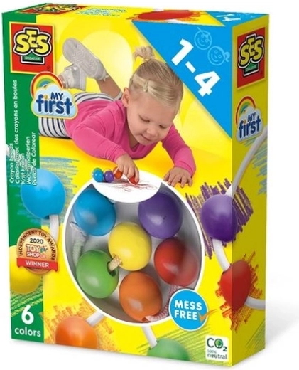 SES Creative Mes premiers crayons pastel à perles (6 couleurs)