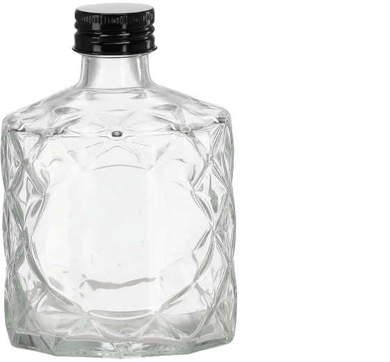 Bouteille diamant 250 ml avec bouchon métallique 28 mm