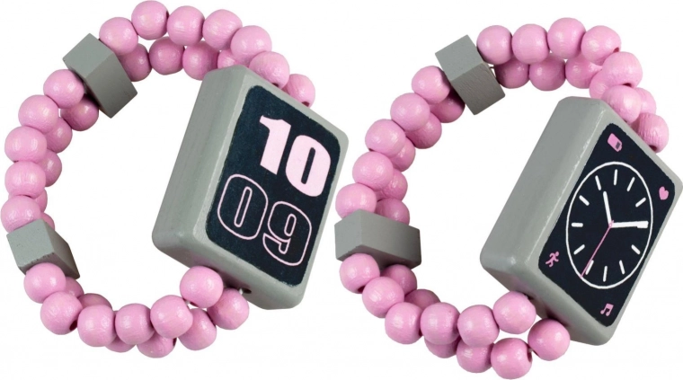 Montre en bois double face – rose