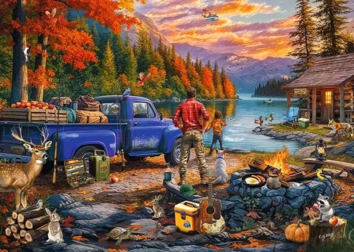 Puzzle Ravensburger Coucher de soleil au bord du lac – 300 pièces