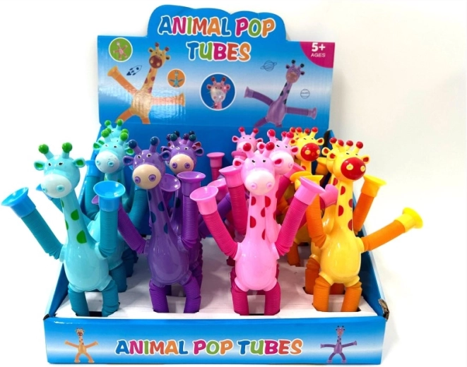 Fidget girafe avec membres extensibles et ventouses - 1 pièce