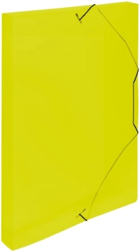 Boîte avec élastique pour documents A4 jaune