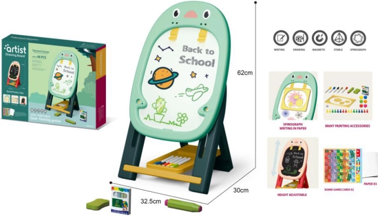 Tableau à dessiner vert pour enfants