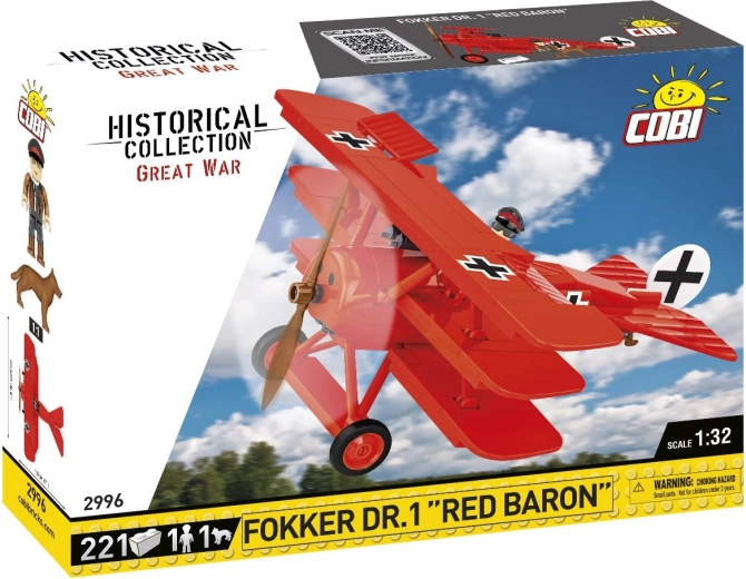 Jeu de construction avion Fokker DR.1 Red Baron – 221 pièces