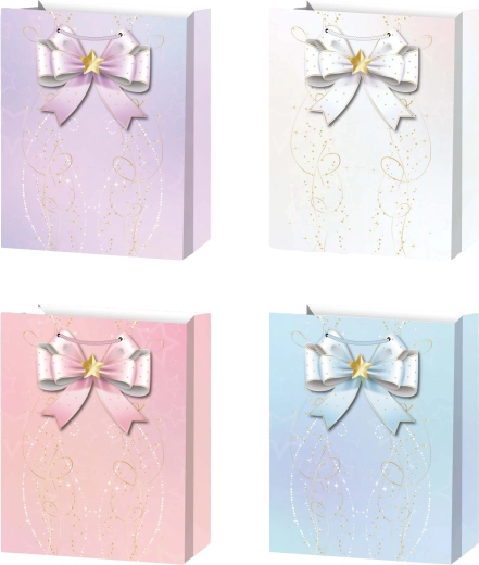 Sac cadeau S pastel avec nœud