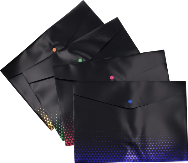 Chemise à bouton-pression 33 × 23 cm noire avec bande