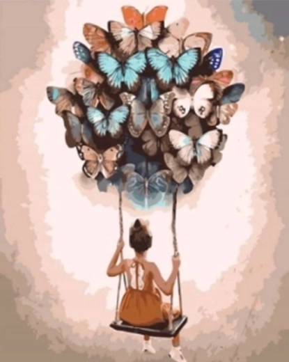 Norimpex peinture par numéros Femme s'élevant avec des ballons 40 × 50 cm