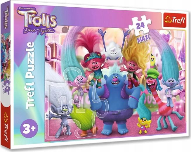 Puzzle maxi 24 pièces – dans le monde des TROLLS