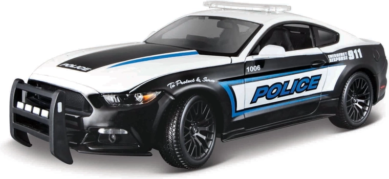 Maisto 2015 Ford Mustang GT noir et blanc 1:18