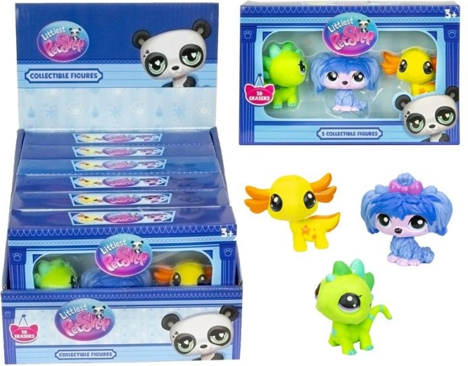 Figurines gommes LITTLEST PET SHOP – lot de 3
