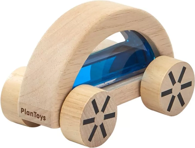Petite voiture en bois PlanToys avec eau bleue - 1 pièce