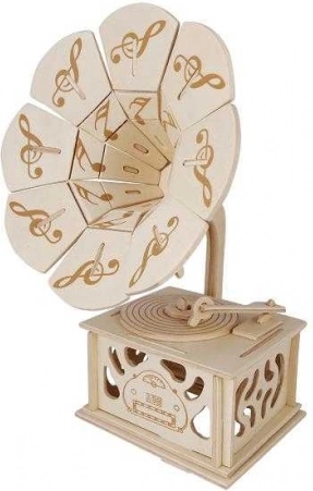 Woodcraft puzzle 3D en bois Gramophone