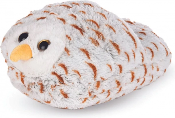 Cozy Noxxiez chouette des neiges – pantoufle en peluche chauffante