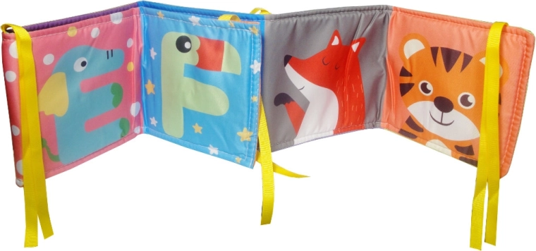 Livre souple bruissant pour enfants avec lettres et animaux