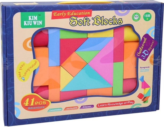 Blocs de construction colorés et souples pour les tout-petits - set de 41 pcs